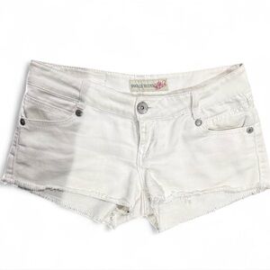 y2k Paris Blues White Jean Shorts